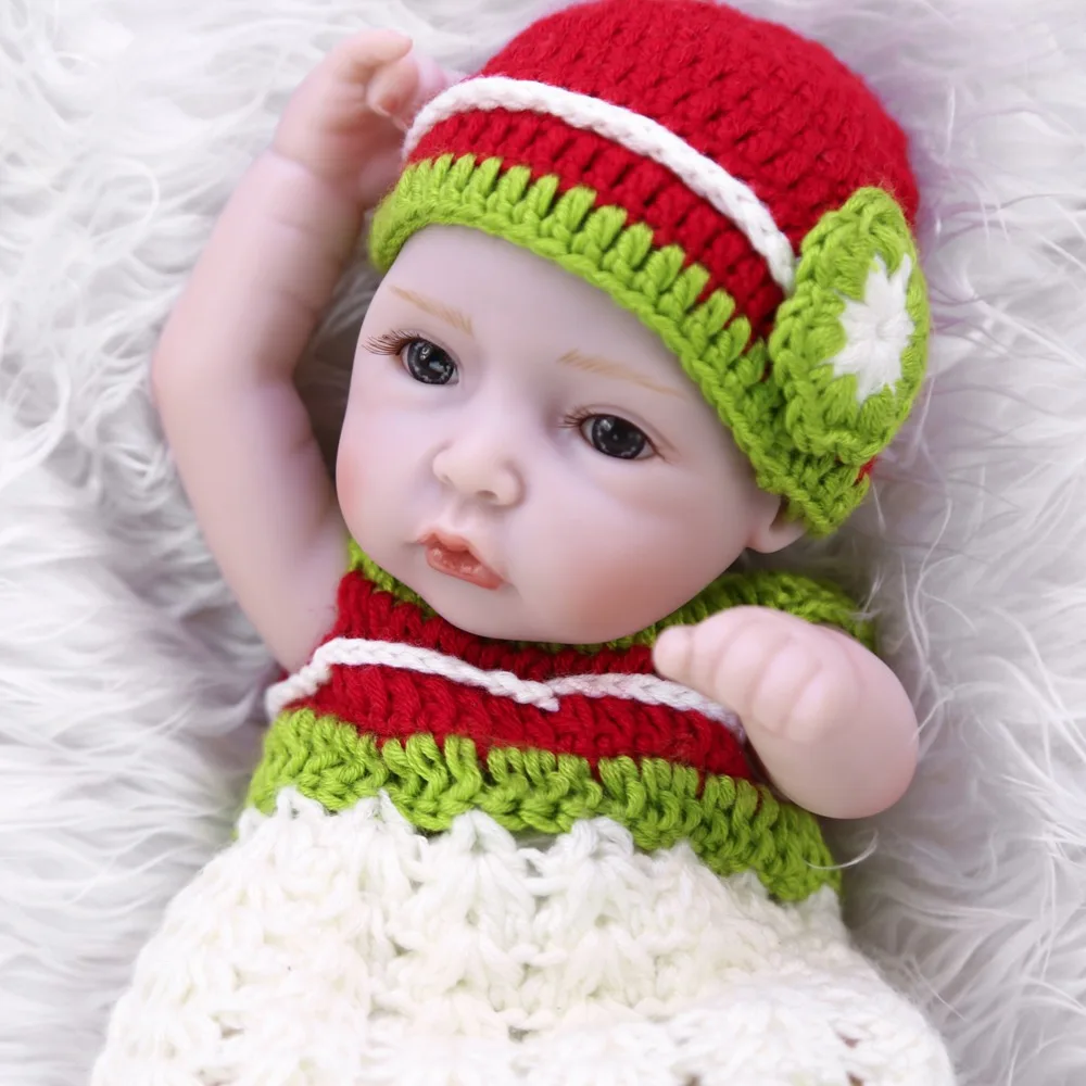 

KUKADOLL 11 Inch 27CM Lovely Reborn Baby Doll Full Silicone Little Cut Reborn Doll Toys For Christmas Gifts For Childrens
