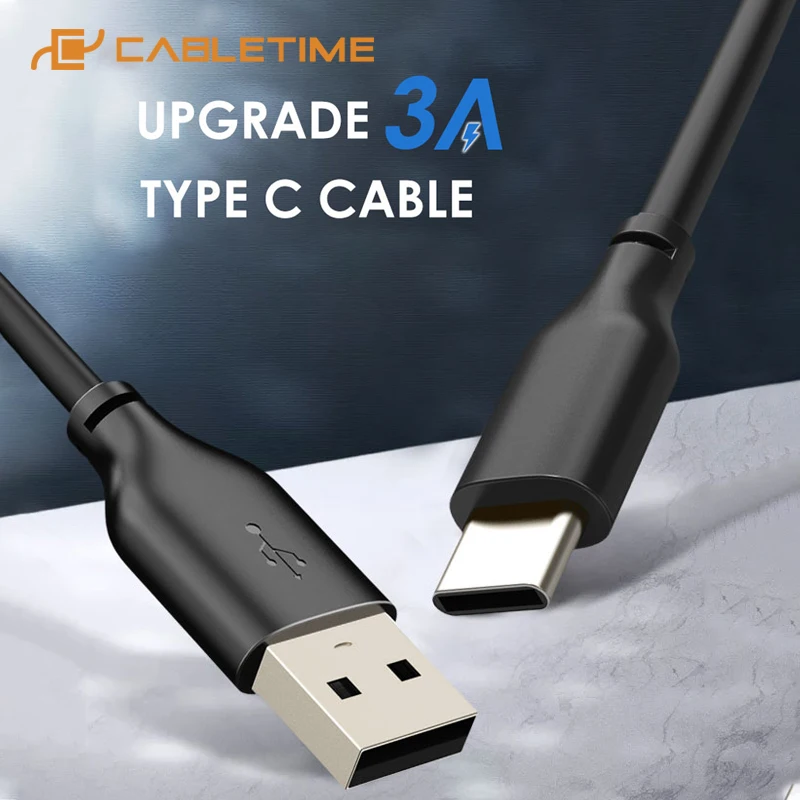 Кабель USB Type C/USB A Cabletime для быстрой зарядки 2.4A|Кабели мобильных телефонов| |