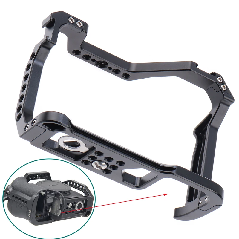 Camera Cage for Canon Eos R5 R6 Tp-R5R6 Aluminum Alloy Small Rig Camera Protective Cover Aluminum Alloy Video Stabilizer Mount