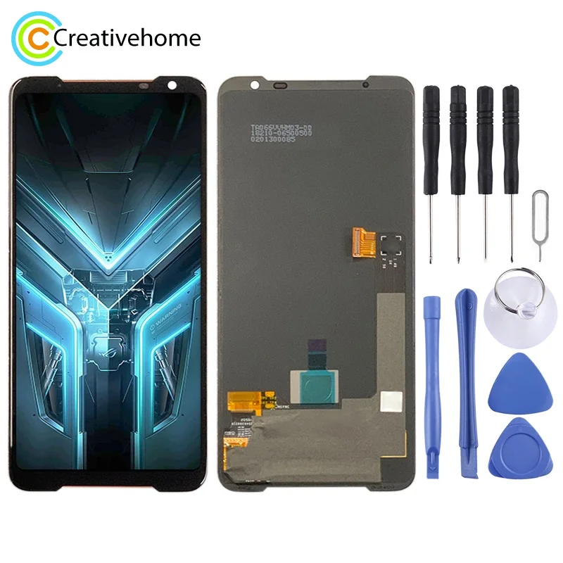 

AMOLED Material LCD Screen and Digitizer Full Assembly for Asus ROG Phone 3 ZS661KS (Black)