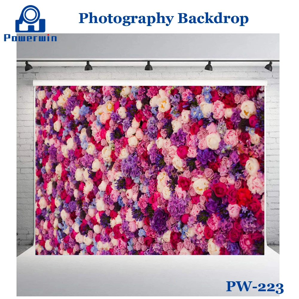 Виниловый фон Powerwin для фотосъемки 150x210 см Цветочная стена свадебная праздник