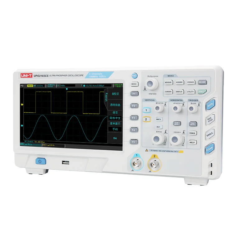UNI-T UPO2102CS ультра фосфор осциллографы 2CH 100 МГц Scopemeter Сфера метр 7 дюймов