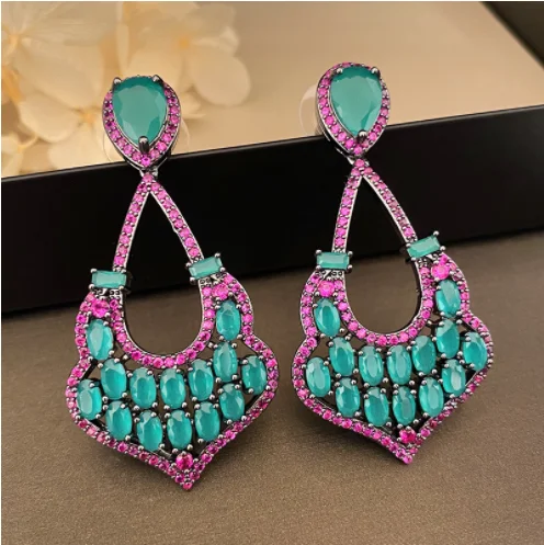 

Аксессуары для платья в стиле ретро красные и зеленые серьги в форме сумки инкрустированные цветными цирконами женские серебряные иглы 925 п...