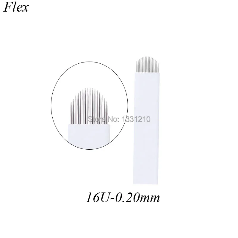 

Микроблейдинг Tebori U 16 Pontas Microblading белая игла аксессуары для перманентного макияжа