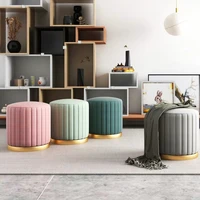 nordic light luxury style stool bedroom makeup stool high end flannel stool for changing shoes dressing chair nail salon stools