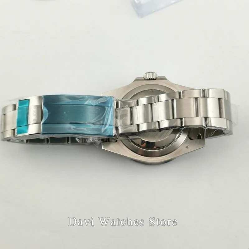 40 мм Bliger/стерильные Роскошные мужские часы красный GMT автоматические черные из