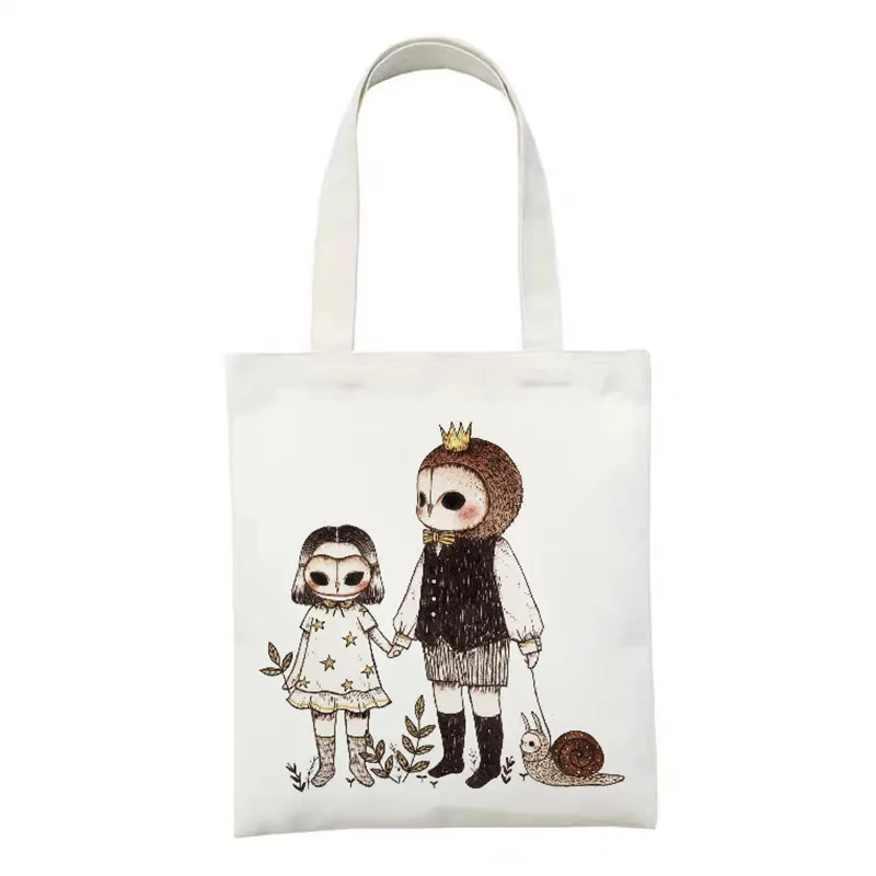 

Kawaii Printing Tote Bags Harajuku Shoulder Bags Canvas Bag Bolsas Handbags for Women Eco Reusable Shopping Bag