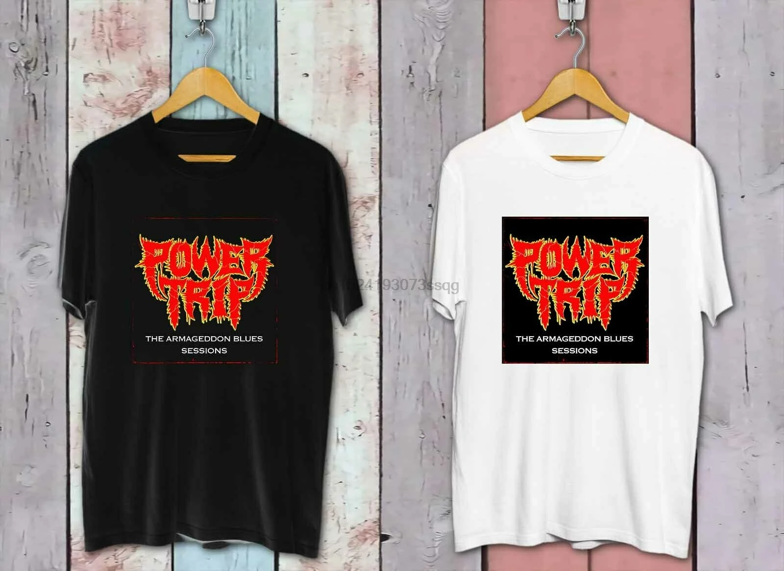 Мужская черная белая новая футболка (XS-3XL) с металлическим логотипом POWER TRIP Thrash |