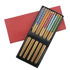 Палочки для еды из натурального дерева, многоразовые, в подарочной коробке, набор палочек для еды г.