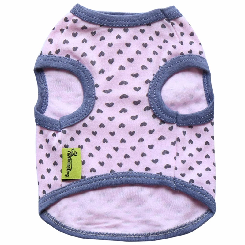 

Spring Summer Lovely Dog Vest Heart Printing Cute Pet Clothing Dog Clothes Cotton Vest Pet Vest Cool Vest Cotton Dogs Supplies