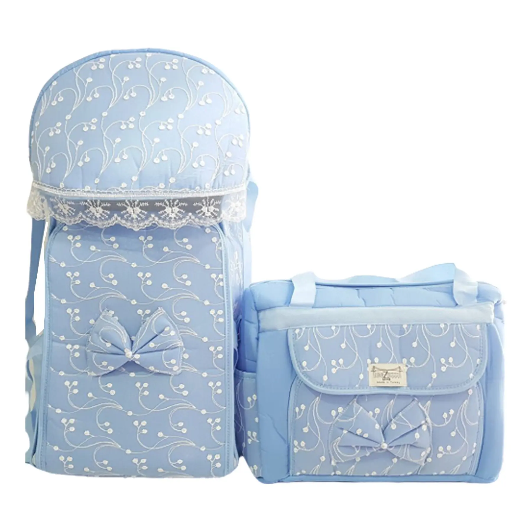 Lace blue luxury 2 pcs baby boy carrying set