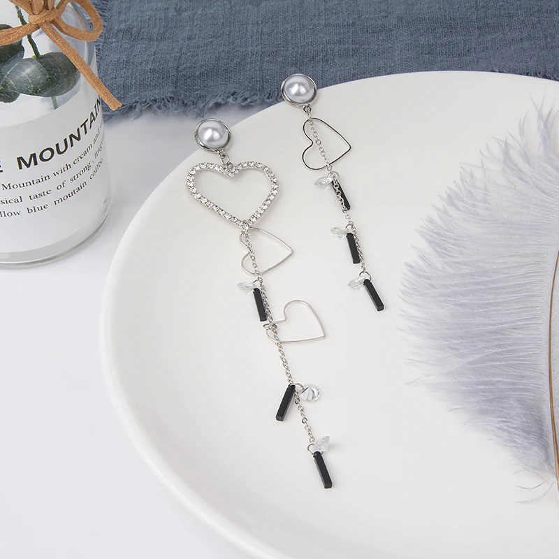 2019 модные ассиметричные серьги Стразы в Корейском стиле круглые жемчужные