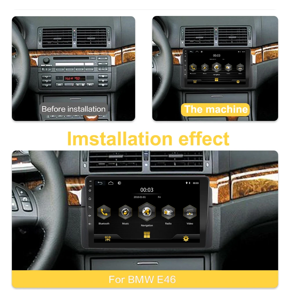 Android 8 1 Авто радио автомобиль для BMW E46 M3 318 320 325 330 335 1998 2006 2005 ядерный GPS навигации