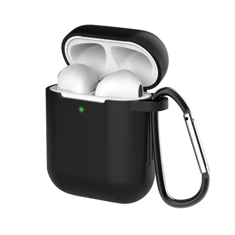 Силиконовый чехол для наушников s для Airpods 1/2, чехол, аксессуары для наушников, защитная коробка для Apple Airpods 2, чехол, сумка с крючком