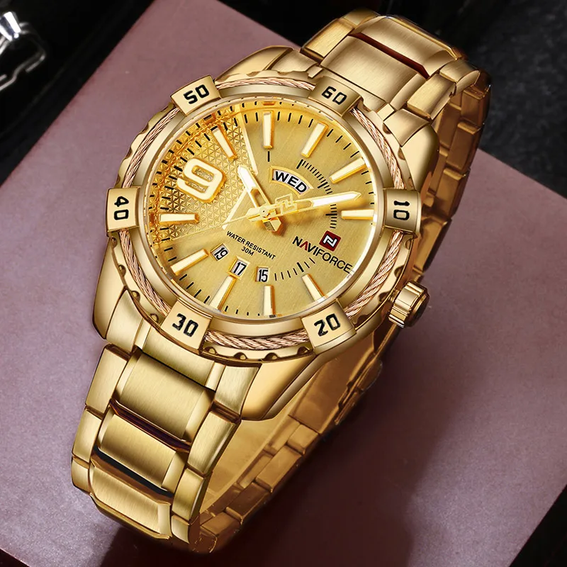 Top Brand NAVIFORCE Watches Men Military Sport Quartz Clock Waterproof Stainless Steel Luxury Wrist Watch Male Relogio Masculino top luxury brand sanda men sport watches men s quartz led analog clock man military waterproof wrist watch relogio masculino new