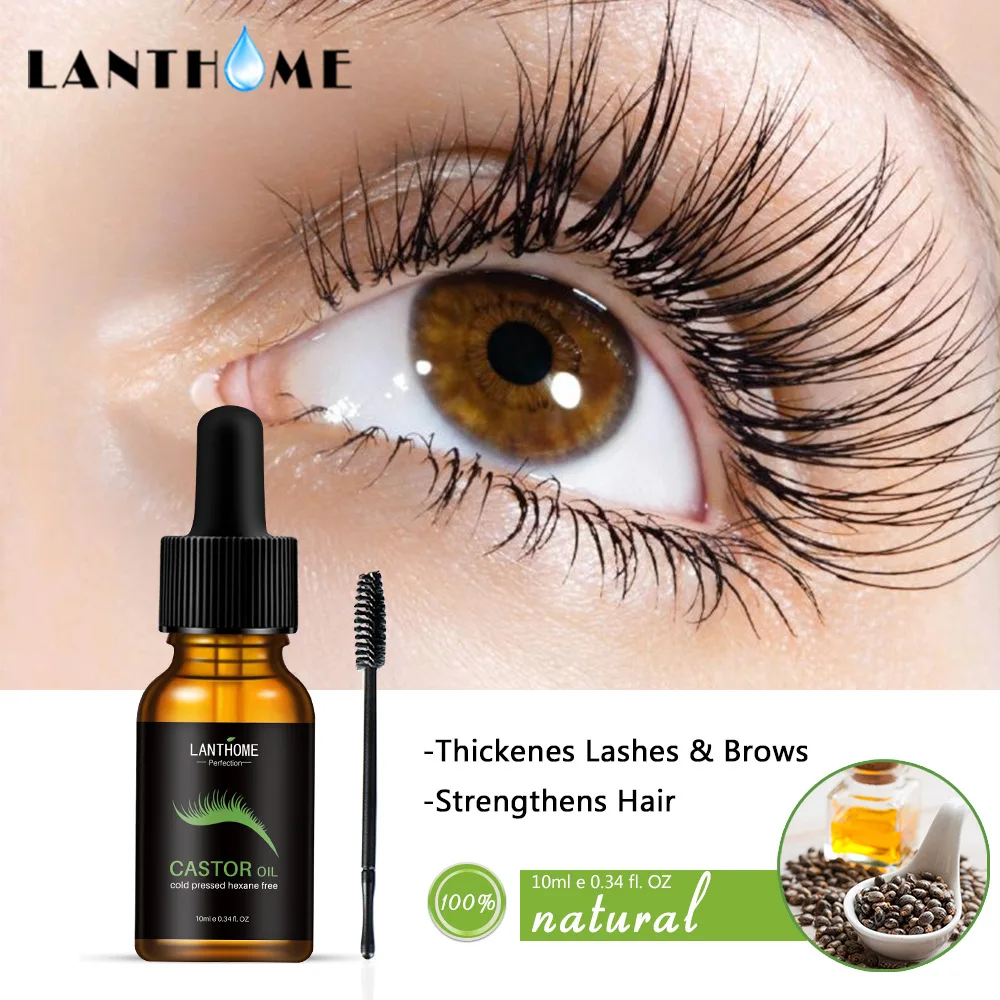 

Pure Castor Oil Eyelashes Growth Serum Hair Treatment Eyebrow Fast Growth Liquid Essential Oil Makeup Eyelash Enhancer 10ml