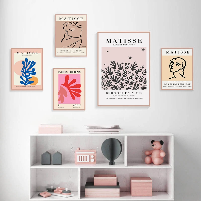 

Henri Matisse Abstract Female Face Drawing PaintingCanvas Cutout Print Art Exhibition Poster Wall Minimalist Picture Home Decor