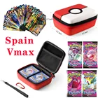 Испанские карты Pokemon 42 шт., железная металлическая коробка FUSION TEAM UP GX, сияющая карта, игрушка, Боевая искусственная битва, Детский Рождественский подарок