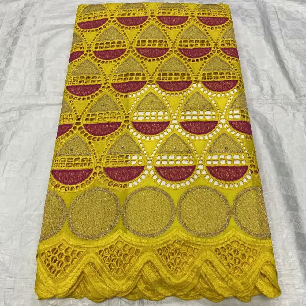 

Elegant African Lady Cotton Lace Fabric For Party Clothing OCH107 (5Yards/Lot) Many Color