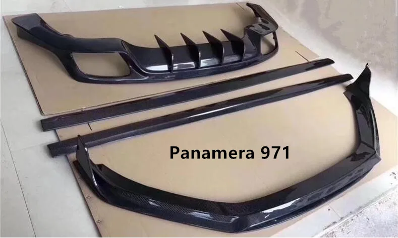 Panamera 971 Передняя Задняя сторона юбка выступ Спойлеры для Porsche Panamera 971 Turbo бампер диффузор спойлер из углеродного волокна - Цвет: Panamera 971