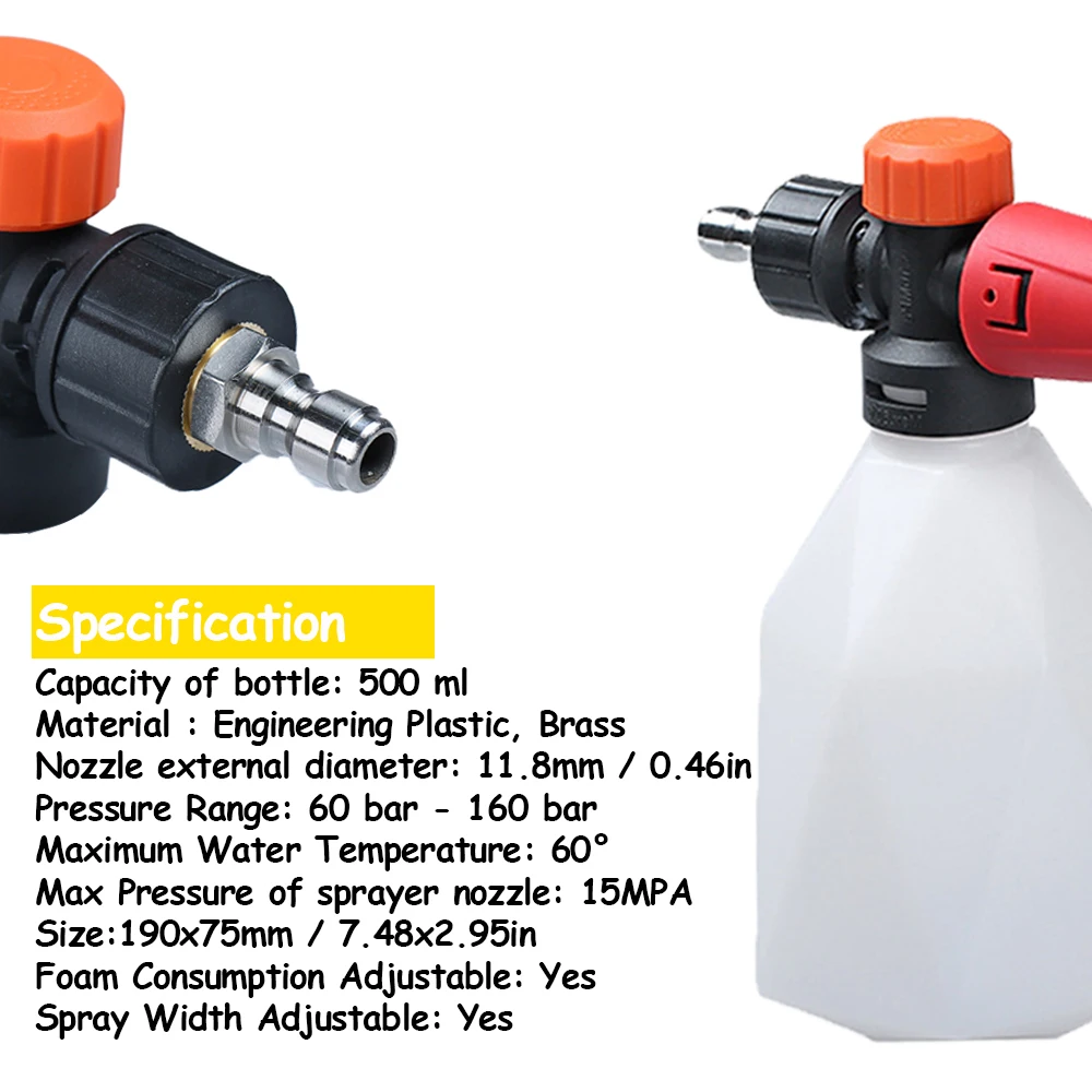 Портативный пеногенератор 500 мл пенораспылитель высокого давления с