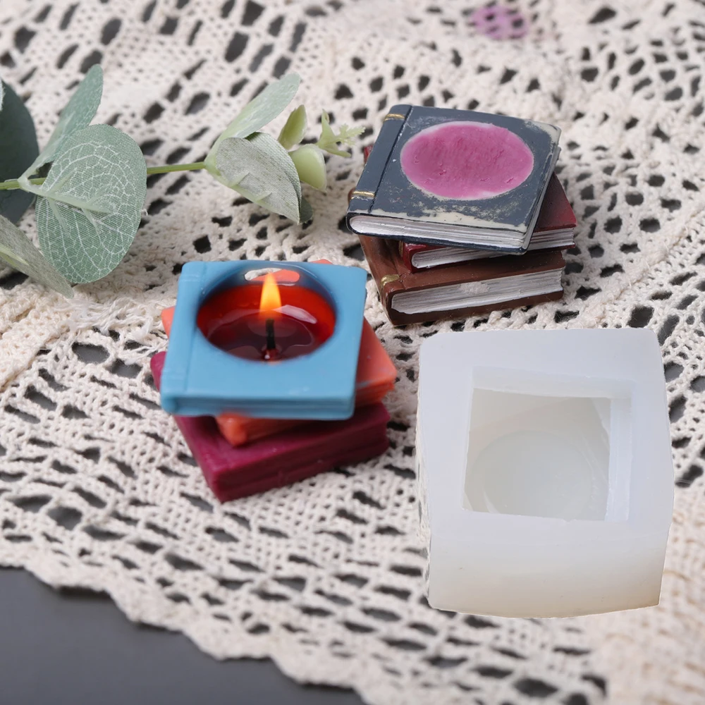 

DIY Three book candle silicone mold Cultural Educational Plaster Mold Creative Baking Aroma Candle Three Books Silicone Mold