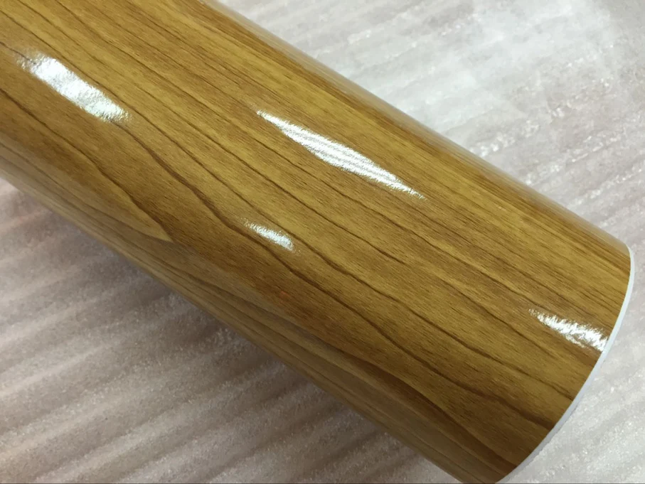 High Glossy Wood Grain Textured Vinyl Sticker Decal Roll Car Interior DIY Film Wrap Automobiles Waterproof Vinyl 7 Sizes Choice