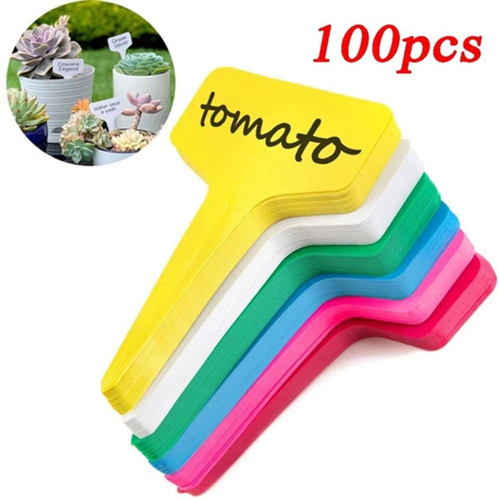 

100Pcs Garden Plant Labels Plastic Plant Tags Nursery Markers Flower Pots Seedling Labels Tray Mark DIY Garden Decoration Tools