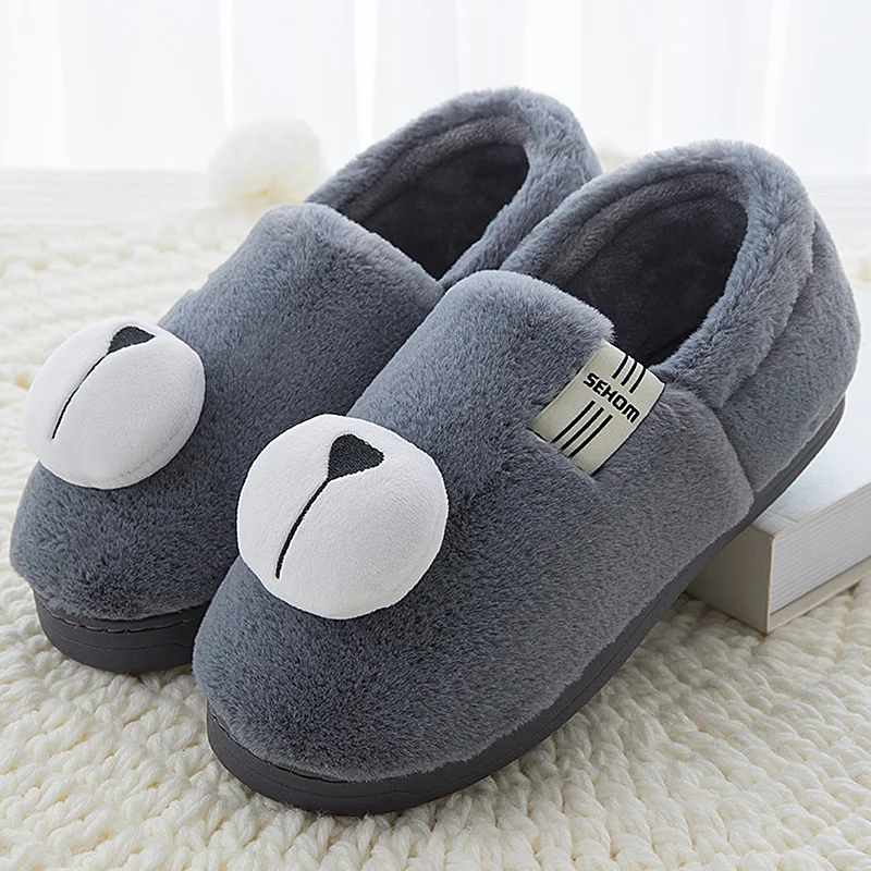 Мужские осенне-зимние тапочки домашние удобные с милым медведем мужские теплые