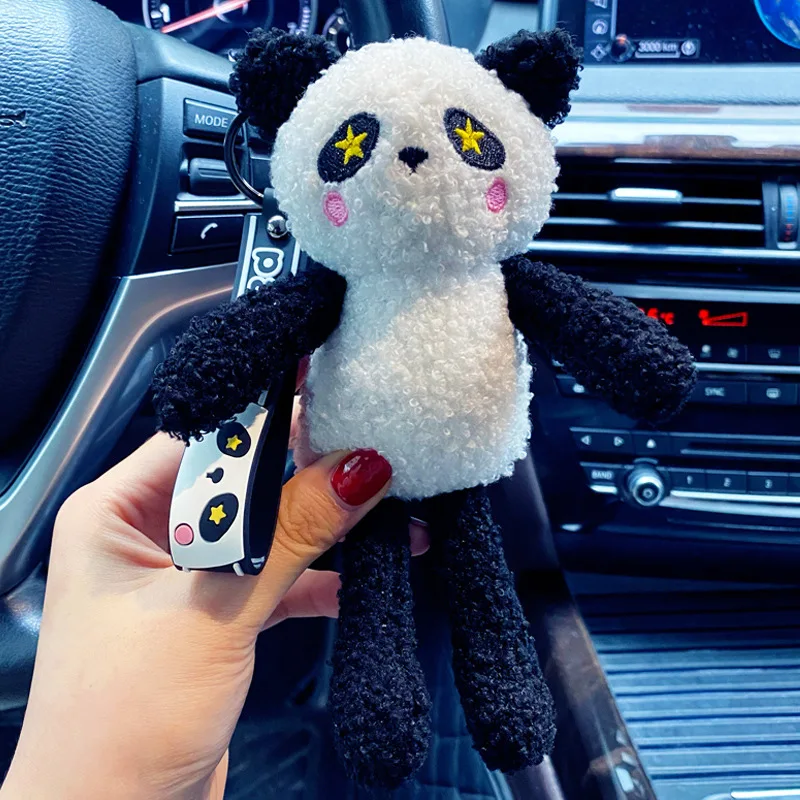 

Creativity Anime Plush Panda Student Backpack Key Chains Fashion Children Couples With Keyring Lovely Gift Menand Women Keychai