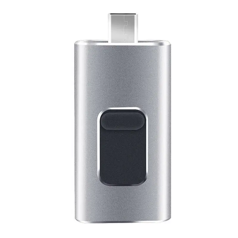 Серебристый 4 в 1 Многофункциональный USB флеш-накопитель type C 32 Гб мобильный телефон OTG USB флешка 64 ГБ 16 ГБ 128 Гб металлический накопитель 256 г - Цвет: Серебристый