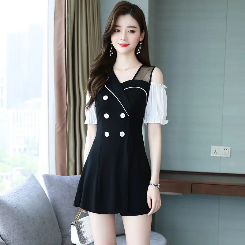 Женская футболка сексуальное платье с открытыми плечами элегантный комплект из