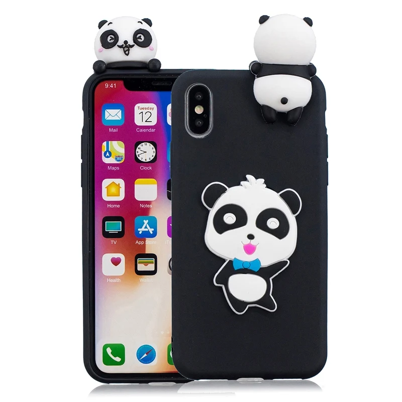 Единорог мультфильм чехол для iPhone 7 8 6 s 6s Plus 5s 5 se 5se силиконовые игрушки чехол для iPhone 11 Pro XS Max X XR для iPhone 11 чехол - Цвет: blue bow panda