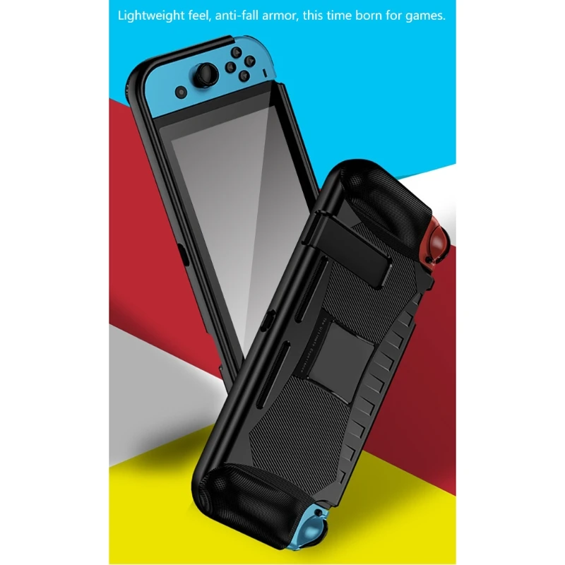 

Compatible with NS Switch Console and Joycons Protective Cover Skin Cover TPU Silicone Cover (Black Blue Yellow)