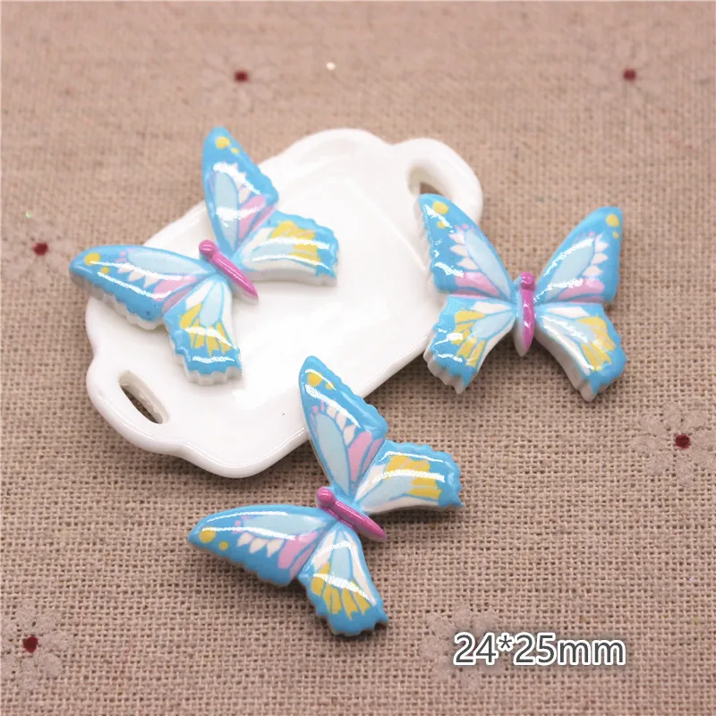 10pcs 24*25mm Cute Resin Butterfly Flatback Cabochon for Kids Clip DIY Hair Ornament Decoration Phone Case Scrapbook | Дом и сад