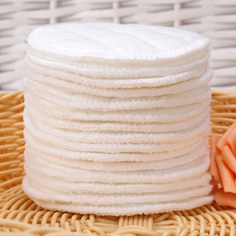 Almohadilla antigalactorrea para lactancia materna, almohadillas blancas para derrames de sujetador, lavables, antideslizantes, reutilizables, 12 unids/set por juego-1