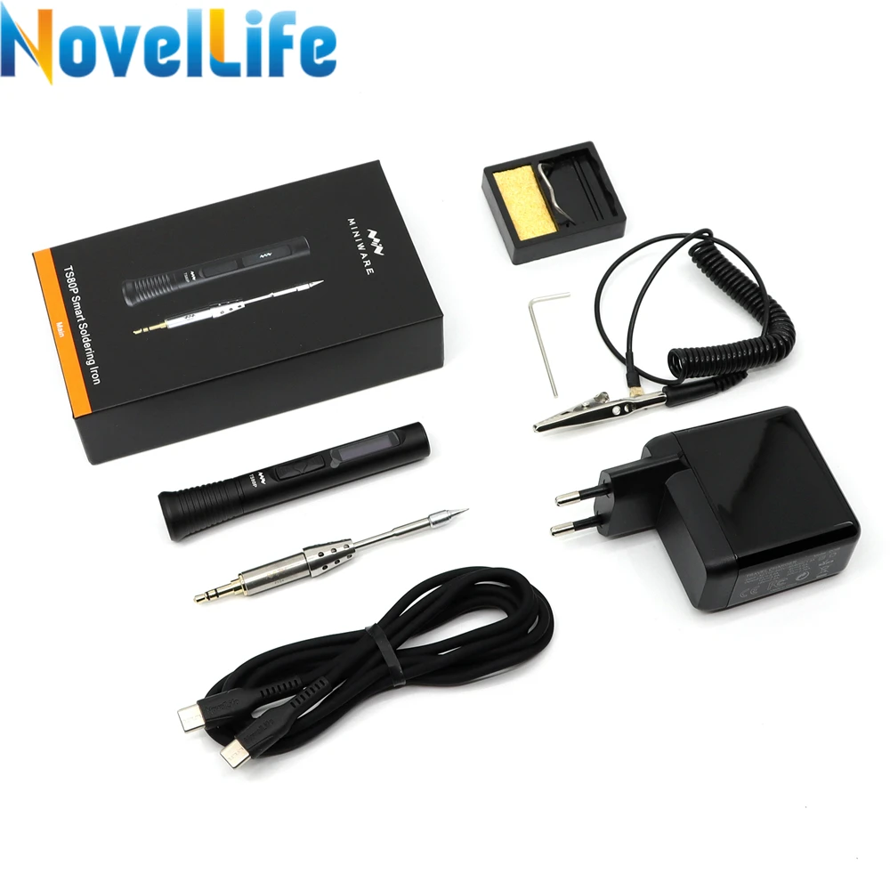 Портативный Электрический мини-паяльник TS80P цифровая паяльная станция с