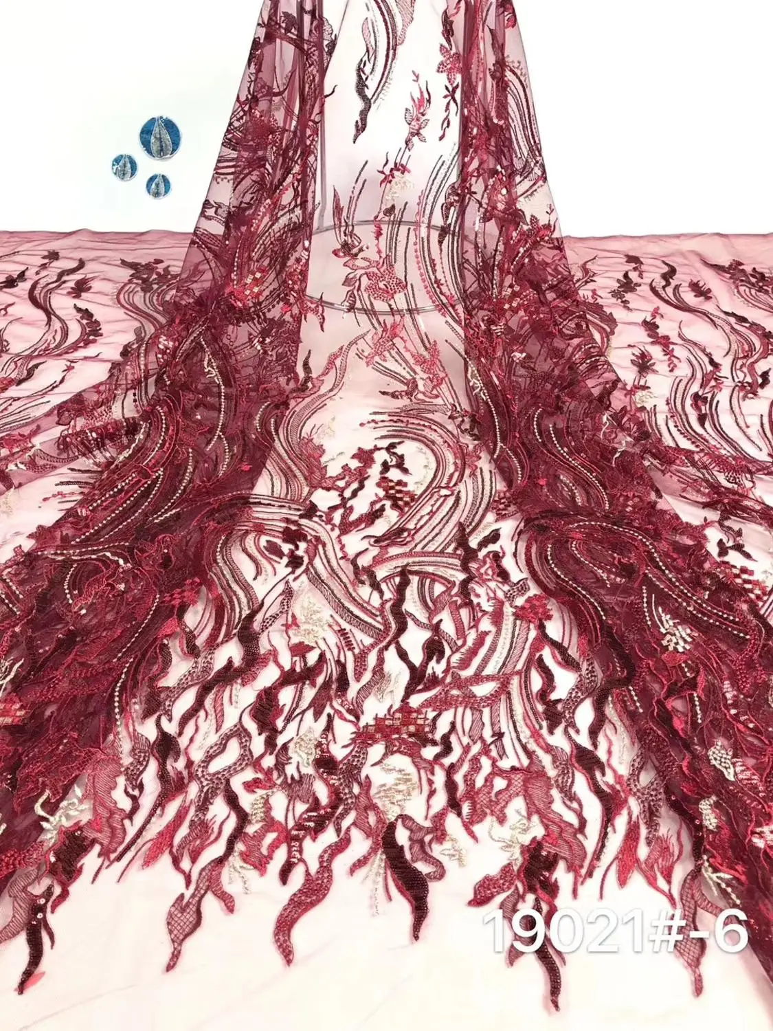 

High Quality sequins African Lace Fabrics Nice French Embroidery NET Tulle Lace Fabric For Nigerian Party DPNO062