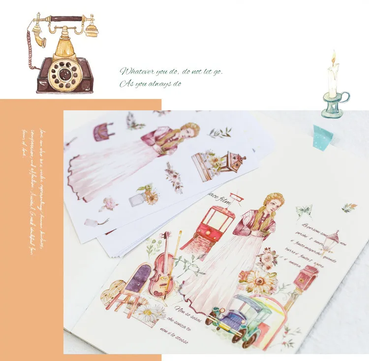 Special oil and paper stickers in the 19th century series of creative antique style European plane stickers in 6 pieces