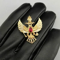 classic gold plated double headed eagle brooch pins russia badge for men women masonic brooch freemasonry jewelry party gifts