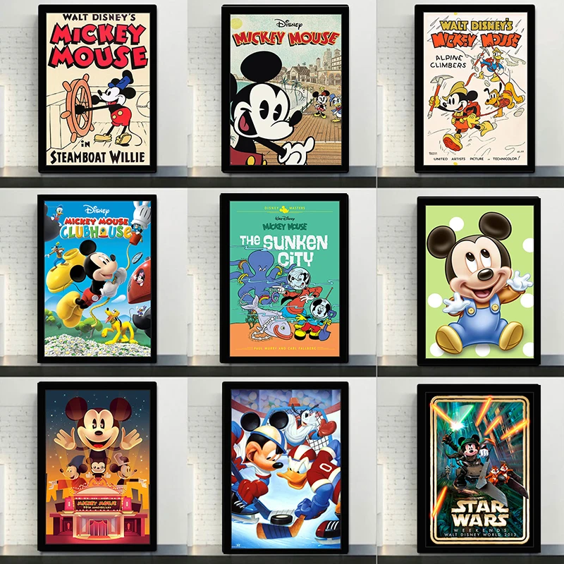 

Disney Mickey Mouse Disneyland Princess Canvas Painting Prints and Posters Wall Art Pictures for Kids Room Decoration Cuadros