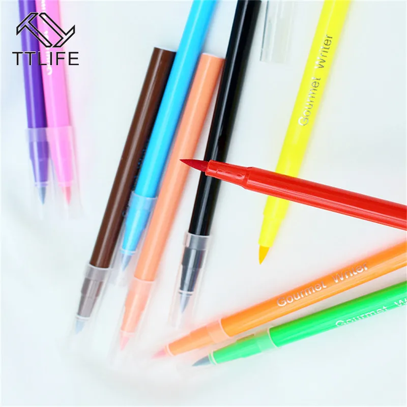 Пигментная ручка 8 цветов кисть для пищевых красок рисования бисквитов