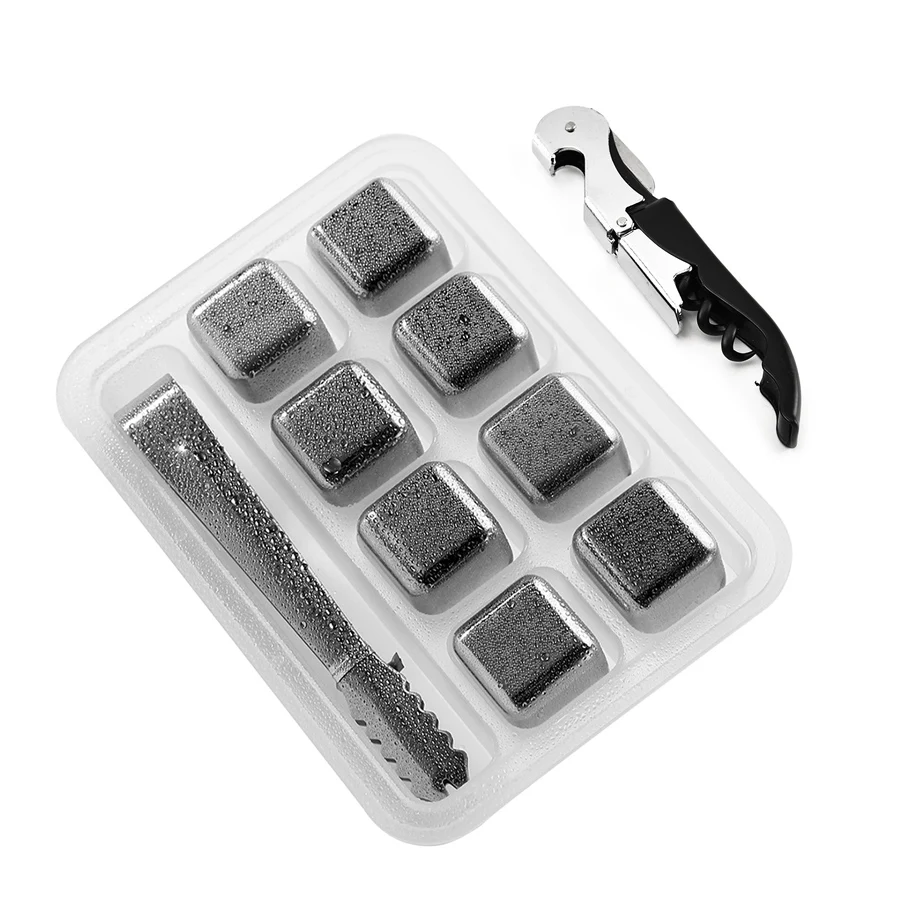 8 Pack Square 304 нержавеющая сталь многоразовые ледяные кубики и вино открываются для виски, водки, ликеров, белого вина и многого другого, барные аксессуары - Цвет: 8 Pack Square