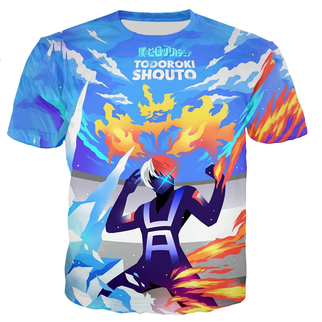 

Todoroki T Shirts Men/women 3D Anime Todoroki Printed T-shirt Casual Harajuku Style Streetwear Unisex Fashion Tops Dropshipping
