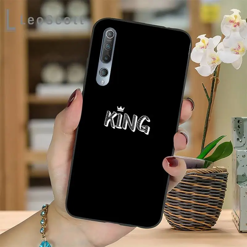 

King Queen Couple Lovers Phone Case For Xiaomi Redmi 7 8 9t a3Pro 9se k20 mi8 max3 lite 9 note 9s 10 pro
