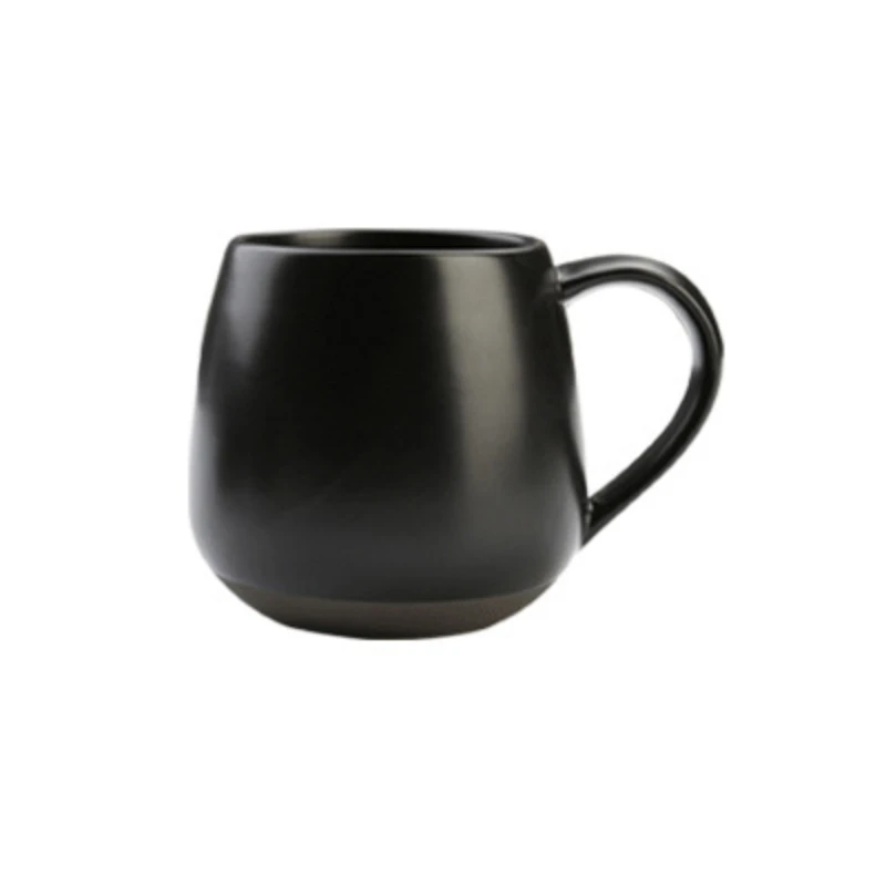 

500ML Large Capacity Ceramic Coffee Mug with Lid Black Porcelain Coffee Mugs and Cups Milk Tea Cup Ceramic Mug with Spoon 0.4L