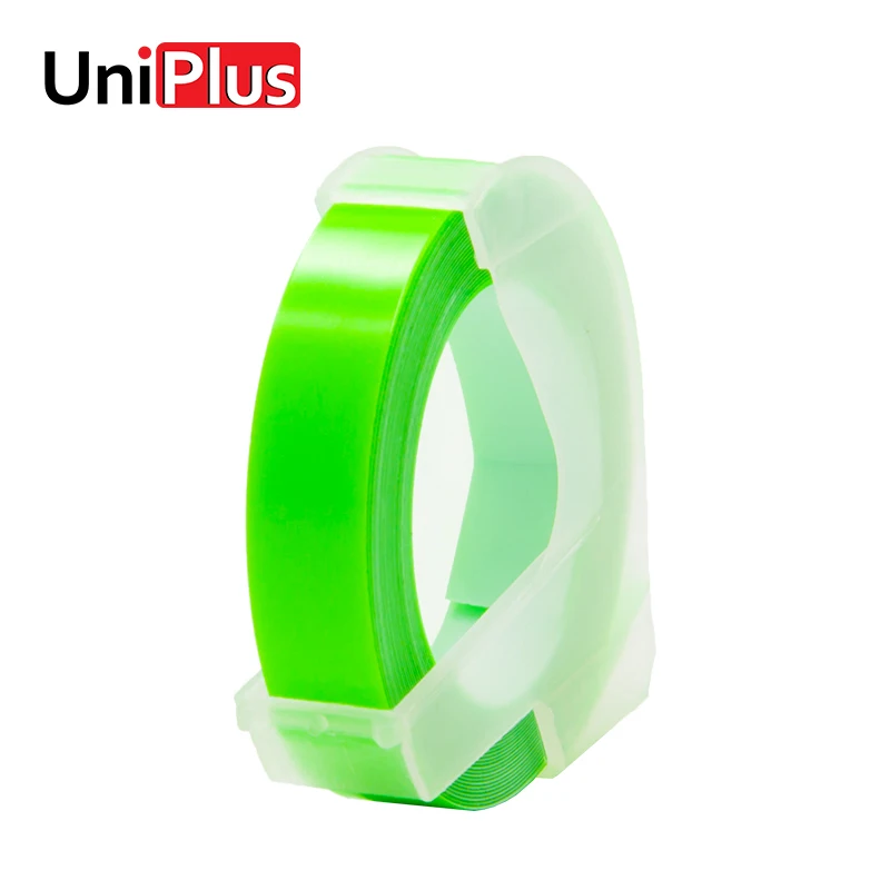 Лента для 3D этикеток UniPlus DYMO флуоресцентная зеленая совместима с принтером Motex 2965
