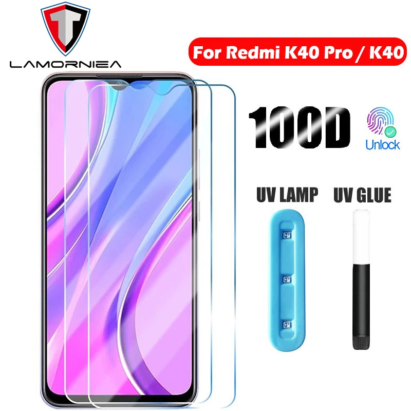 

УФ-Клей закаленное стекло для Xiaomi Redmi K40 Pro Plus Ultra Защитная пленка для экрана 9H полное жидкое клеевое стекло для Redmi K40 стекло