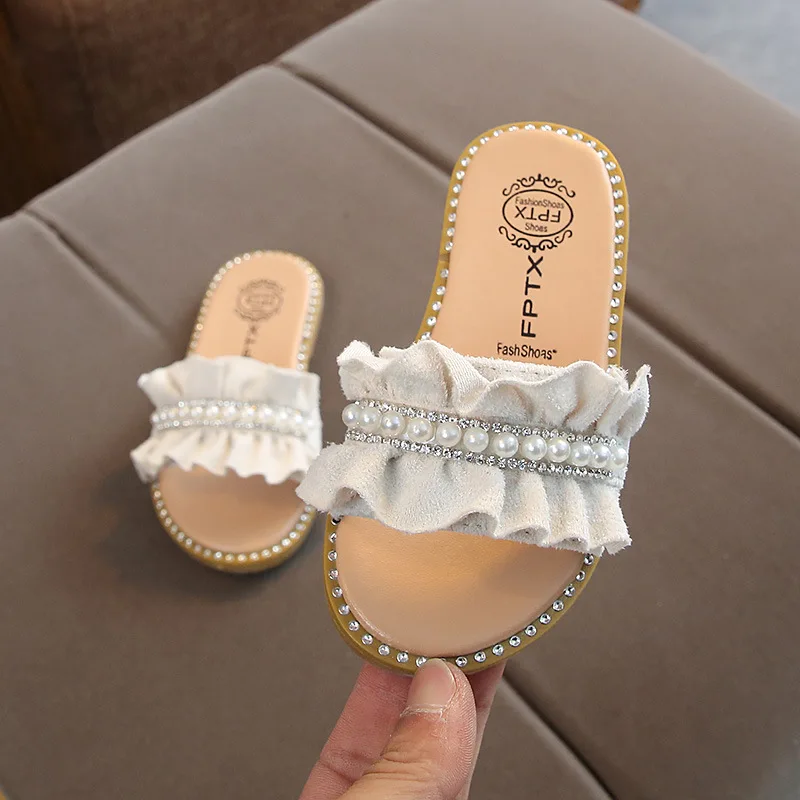MHYONS/детские сандалии для маленьких девочек обувь принцессы с жемчужинами и