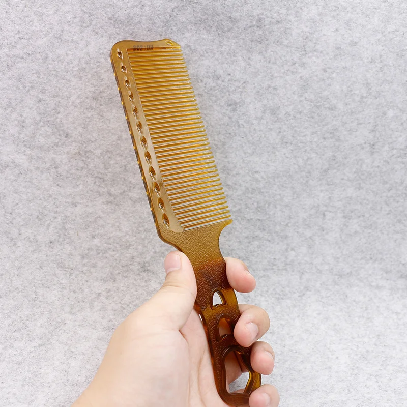Два цвета Профессиональная парикмахерская расческа для стрижки волос Нескользящая ручка плоский верхний гребень Смола антистатический материал гребень для волос